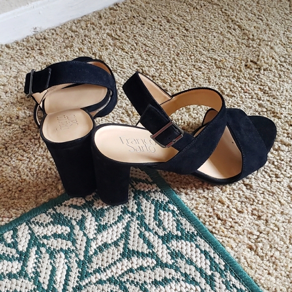 Black Strappy Heels, Size 9 - Picture 2 of 3